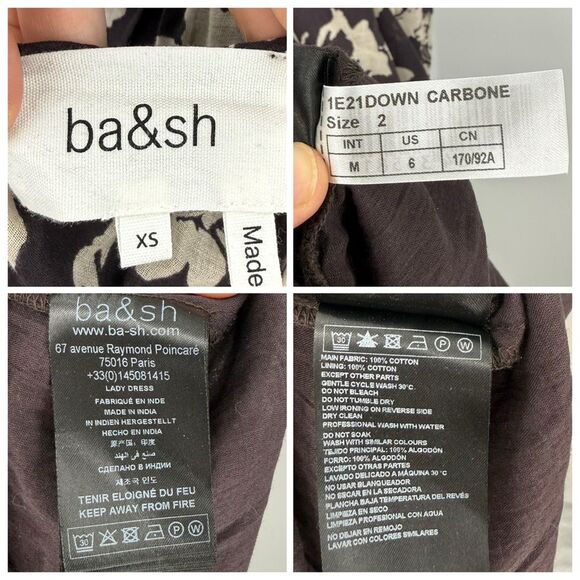 ba&sh Downtown Floral Cotton-Gauze Halter Maxi Dress in Charcoal/Cream | XS - Picture 7 of 10